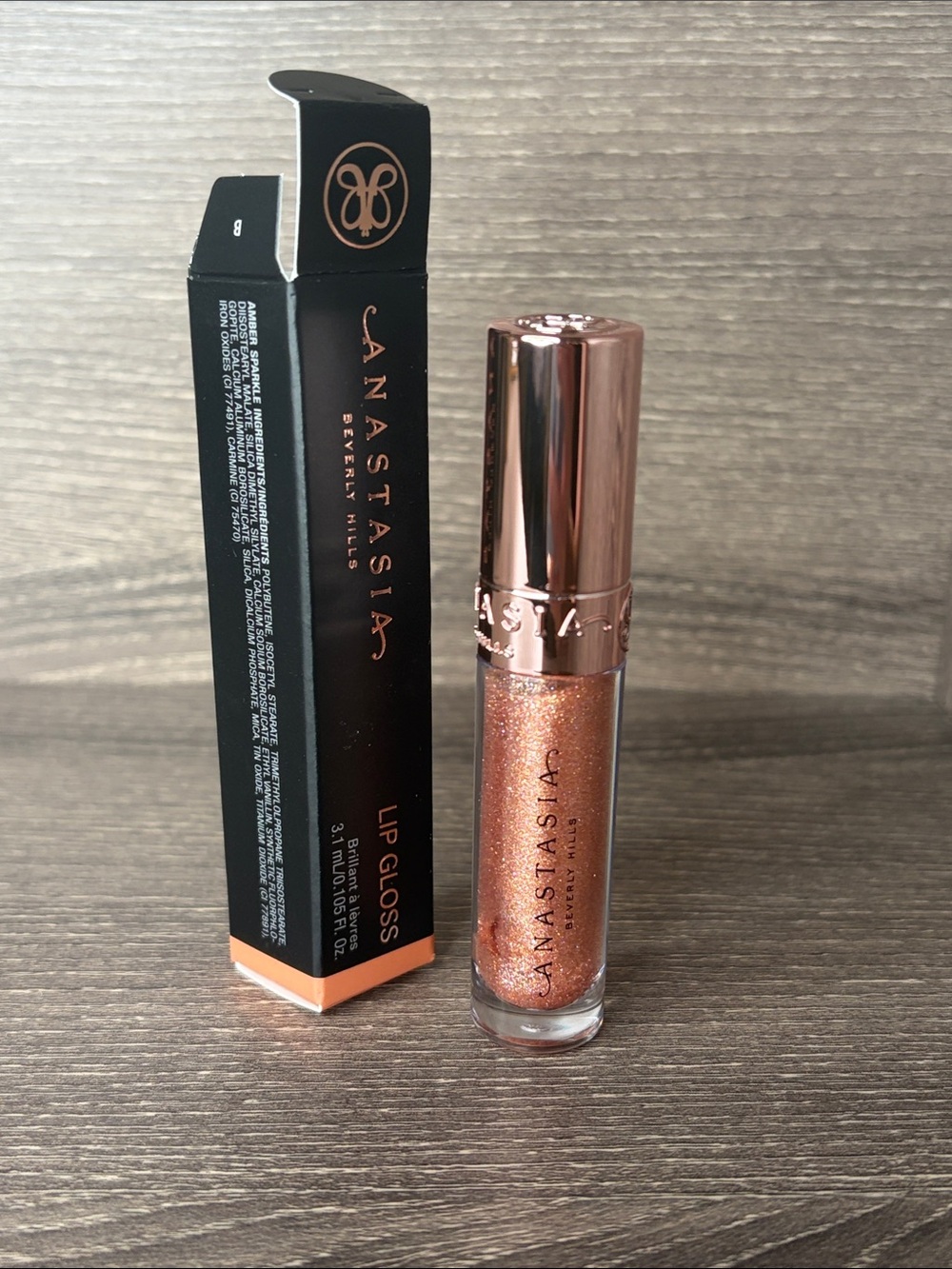 ❤️$11 NWT Anastasia Beverly Hills Amber Sparkle Lip Gloss 3.1ml